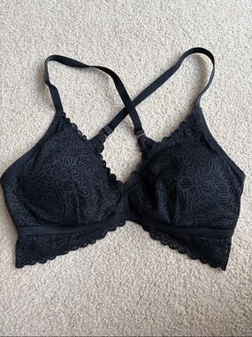 Auden Black Lace Bralette with Crossed Back Straps